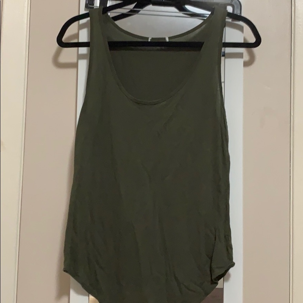 Olive green fitted tank top